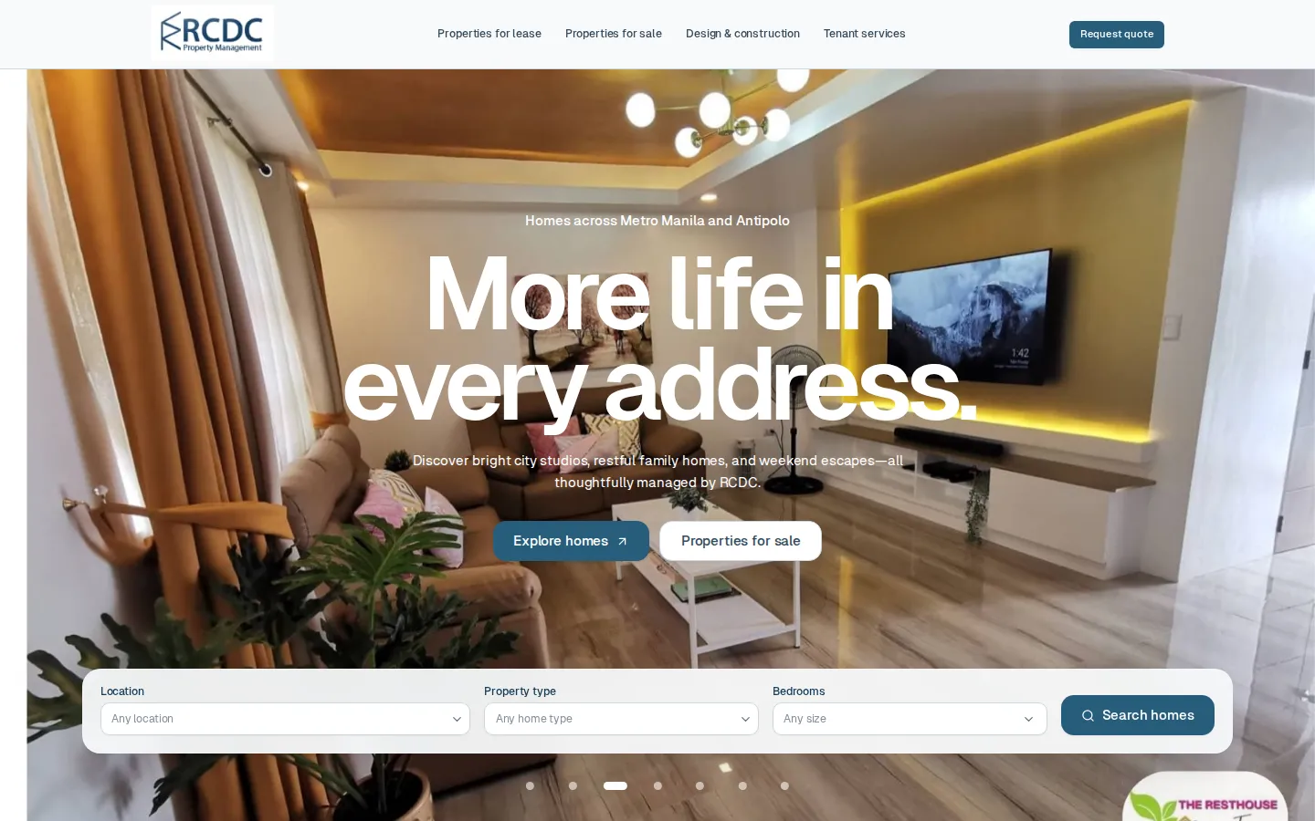 More life in every address hero with a property search bar